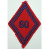 Losange de bras Troupe / Militaire du Rang du 60ème Régiment d'Artillerie à coudre