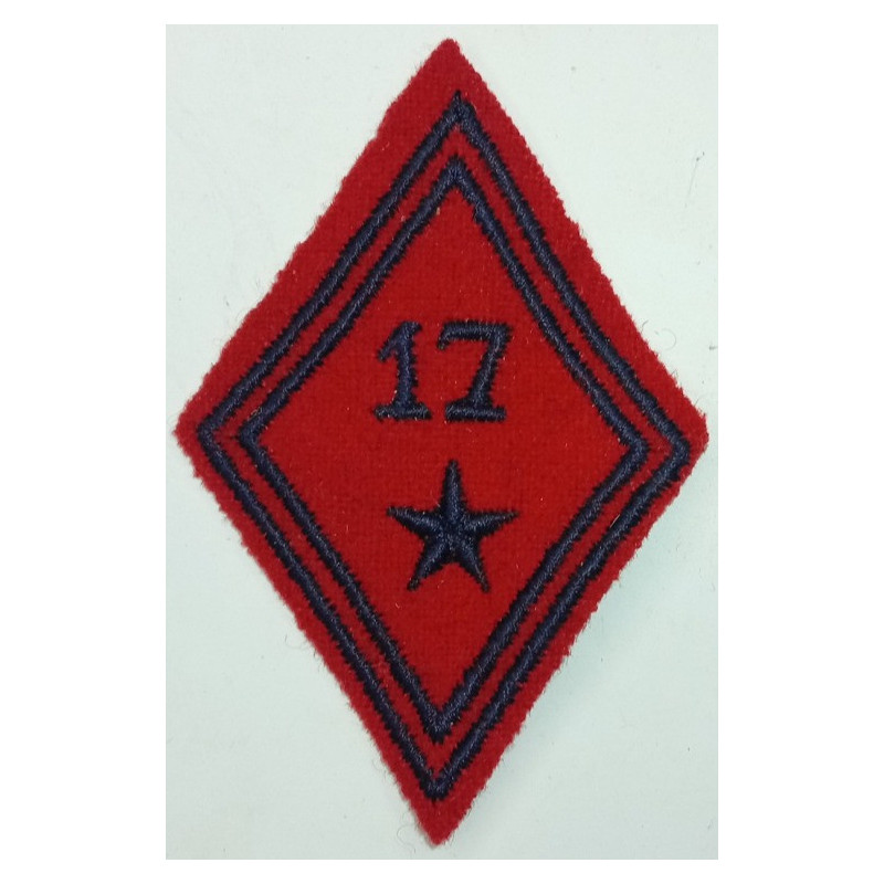 Losange de bras Troupe / Militaire du Rang du 17ème Régiment d'Artillerie à coudre