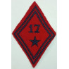 Losange de bras Troupe / Militaire du Rang du 17ème Régiment d'Artillerie à coudre