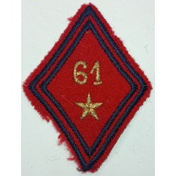 Losange de bras Sous-officier / Officier du 61ème Régiment d'Artillerie à coudre