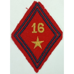 Losange de bras Sous-officier / Officier du 16ème Régiment d'Artillerie à coudre