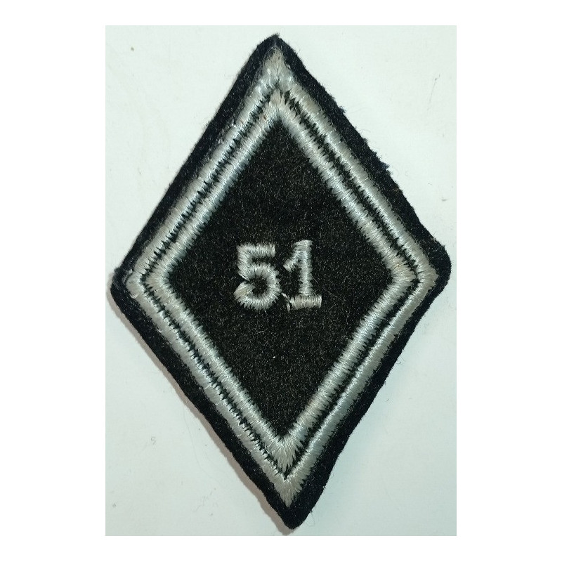 Losange de bras Troupe / Militaire du Rang du 51ème Régiment de Transmissions à coudre