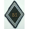 Losange de bras Sous-Officier / Officier du 51ème Régiment de Transmissions à coudre