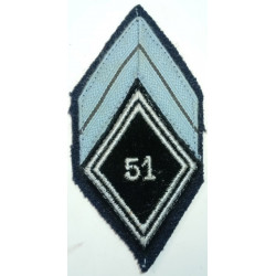 Losange de bras de Caporal Appelé du Contingent du 51ème Régiment de Transmissions à crochets