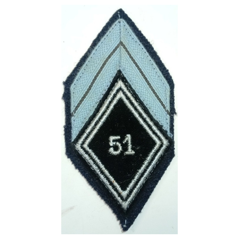 Losange de bras de Caporal Appelé du Contingent du 51ème Régiment de Transmissions à crochets