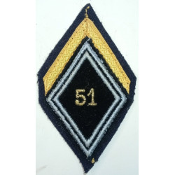 Losange de bras de Sergent Appelé du Contingent du 51ème Régiment de Transmissions à coudre