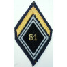 Losange de bras de Sergent Appelé du Contingent du 51ème Régiment de Transmissions à coudre