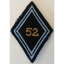 Losange de bras Sous-Officier / Officier du 52ème Bataillon de Transmissions à crochets