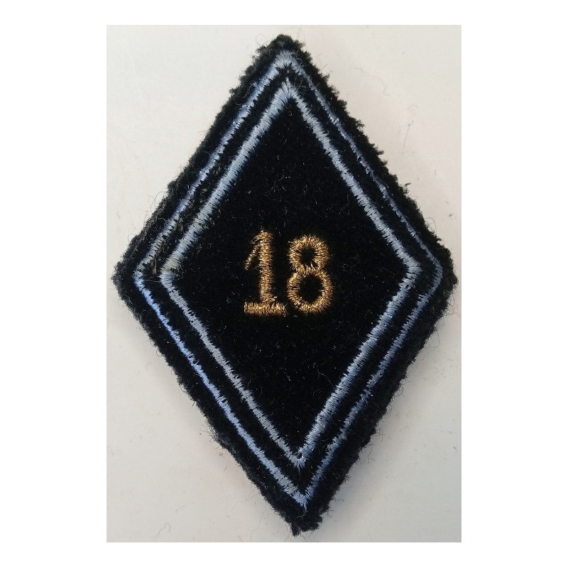 Losange de bras Sous-Officier / Officier du 18ème Régiment de Transmissions à crochets
