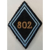 Losange de bras Sous-Officier / Officier du 802ème Groupe Régional d'Exploitation des Transmissions à crochets