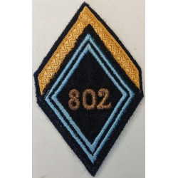Losange de bras de Sergent Appelé du Contingent du 802ème Groupe Régional d'Exploitation des Transmissions à coudre