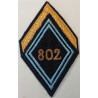 Losange de bras de Sergent Appelé du Contingent du 802ème Groupe Régional d'Exploitation des Transmissions à coudre