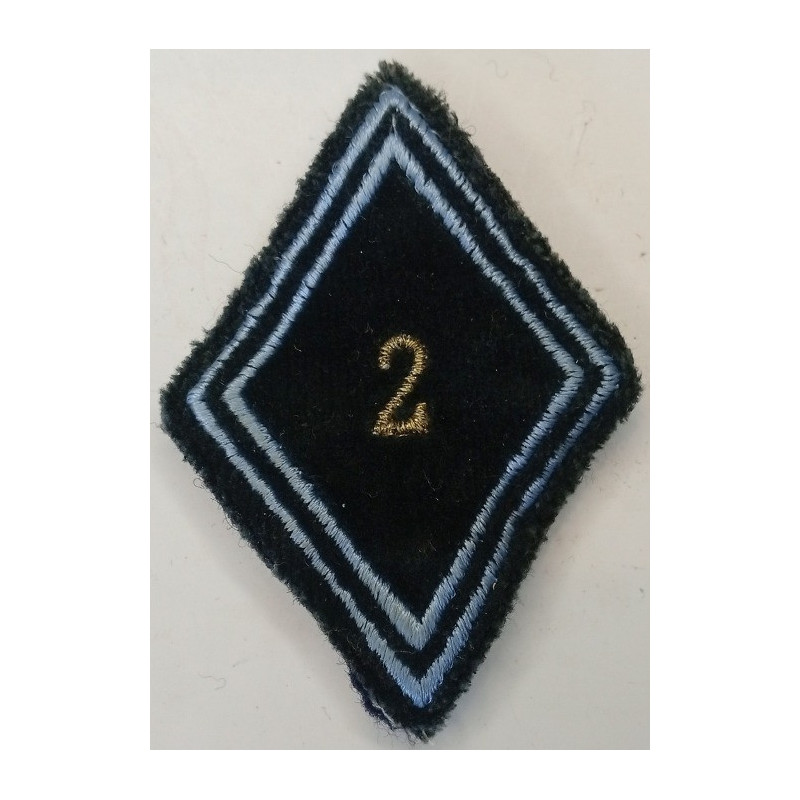 Losange de bras Sous-Officier / Officier du Rang du 2ème Régiment de Transmissions de Zone de Défense à crochets Losange de bras Sous-Officier / Officier du Rang du 2ème Régiment de Transmissions de Zone de Défense à crochets