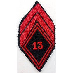 Losange de bras de Caporal du 13ème Régiment du Génie à crochets