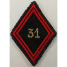 Losange de bras Sous-Officier / Officier du 31ème Régiment du Génie à crochets