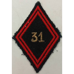 Losange de bras Sous-Officier / Officier du 31ème Régiment du Génie à coudre