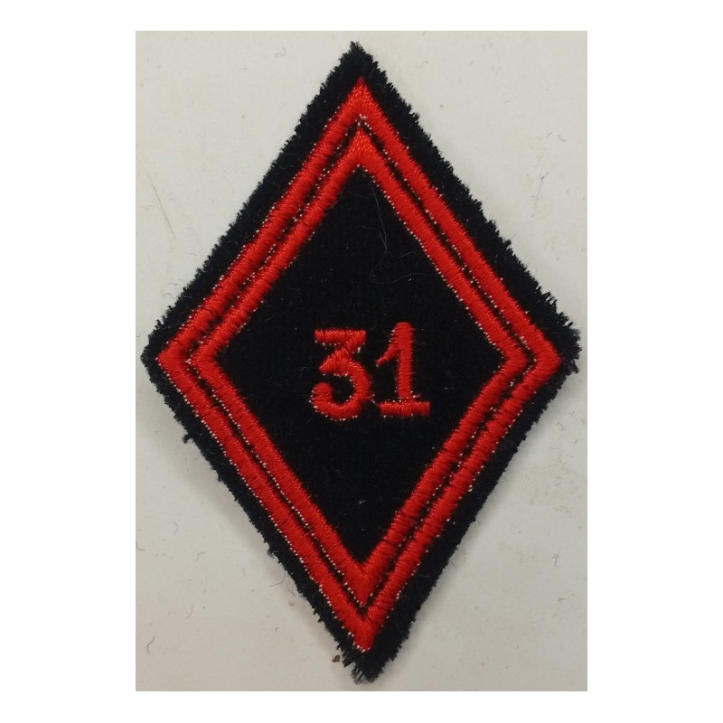 Losange de bras Troupe / Militaire du Rang du 31ème Régiment du Génie à coudre