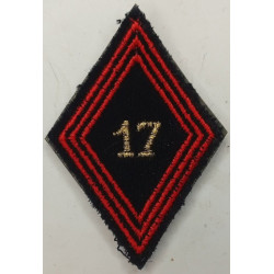 Losange de bras Sous-Officier / Officier du 17ème Régiment du Génie Parachutiste à velcro