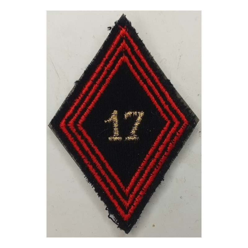 Losange de bras Sous-Officier / Officier du 17ème Régiment du Génie Parachutiste à velcro