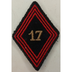 Losange de bras Sous-Officier / Officier du 17ème Régiment du Génie Parachutiste à crochets
