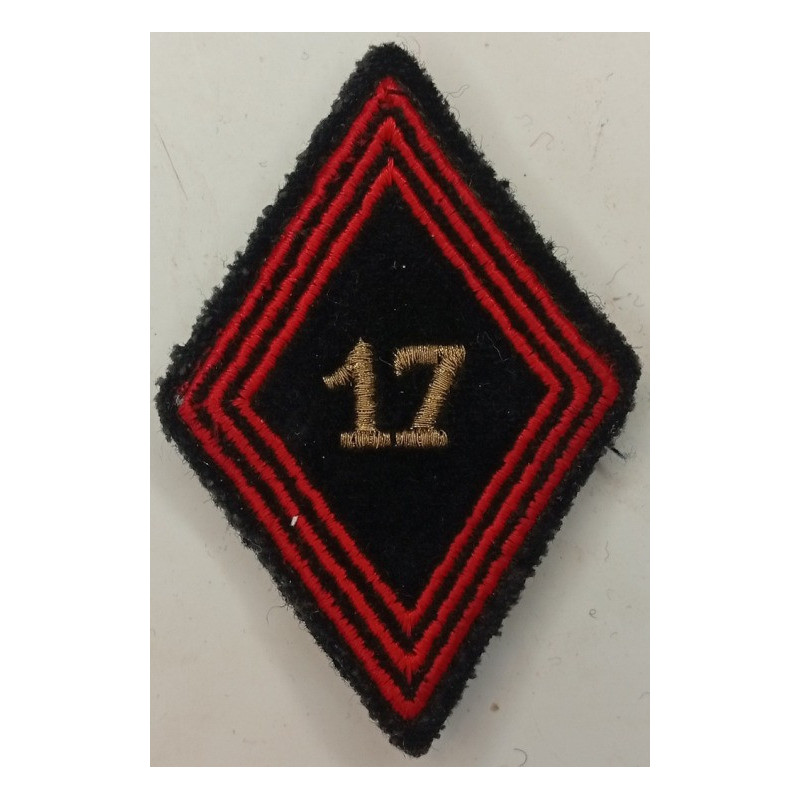 Losange de bras Sous-Officier / Officier du 17ème Régiment du Génie Parachutiste à crochets