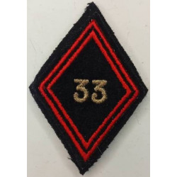 Losange de bras Sous-Officier / Officier du 33ème Régiment du Génie à crochets