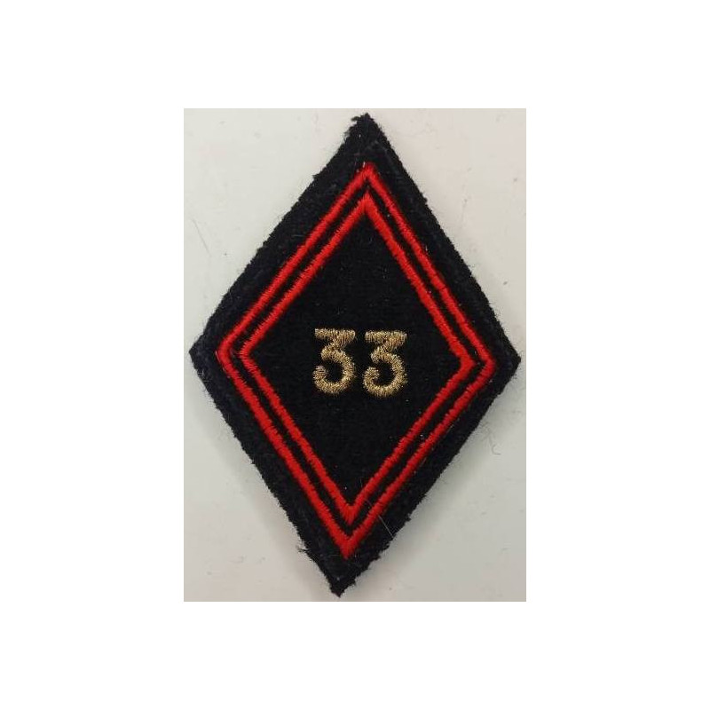 Losange de bras Sous-Officier / Officier du 33ème Régiment du Génie à crochets