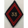 Losange de bras Sous-Officier / Officier du 33ème Régiment du Génie à crochets