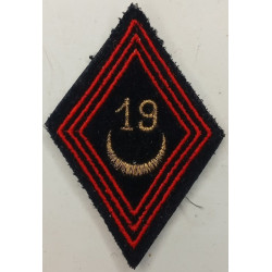 Losange de bras Sous-Officier / Officier du 19ème Régiment du Génie d'Afrique à velcro