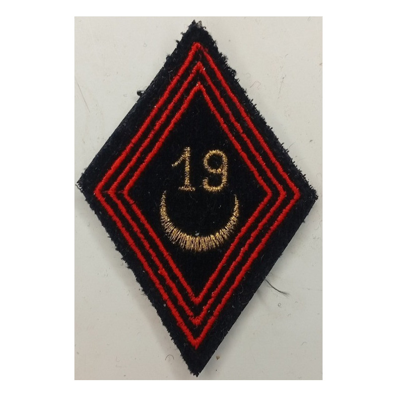 Losange de bras Sous-Officier / Officier du 19ème Régiment du Génie d'Afrique à velcro