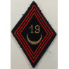 Losange de bras Sous-Officier / Officier du 19ème Régiment du Génie d'Afrique à velcro
