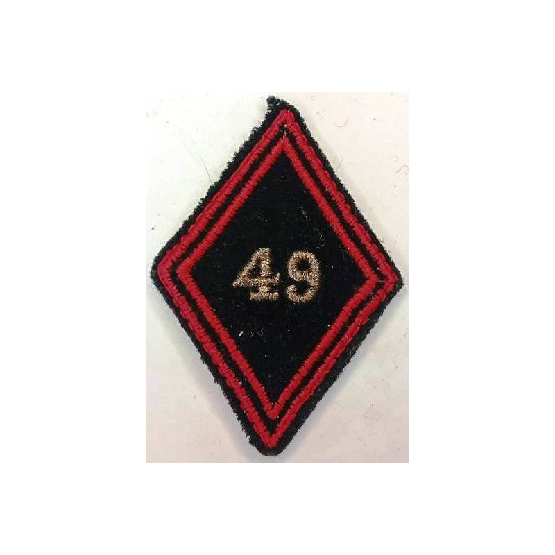Losange de bras Sous-Officier / Officier du 49ème Bataillon du Génie à coudre