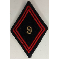 Losange de bras Sous-Officier / Officier du 9ème Régiment du Génie à crochets