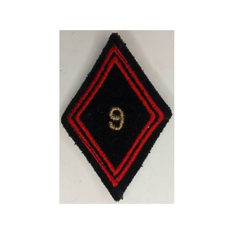 Losange de bras Sous-Officier / Officier du 9ème Régiment du Génie à crochets