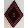 Losange de bras Troupe / Militaire du Rang du 9ème Régiment du Génie à crochets