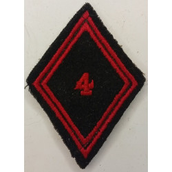 Losange de bras Troupe / Militaire du Rang du 4ème Régiment du Génie à crochets - Epoque Algérie
