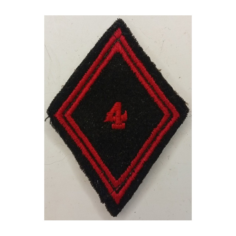 Losange de bras Troupe / Militaire du Rang du 4ème Régiment du Génie à crochets - Epoque Algérie Losange de bras Troupe / Militaire du Rang du 4ème Régiment du Génie à crochets - Epoque Algérie