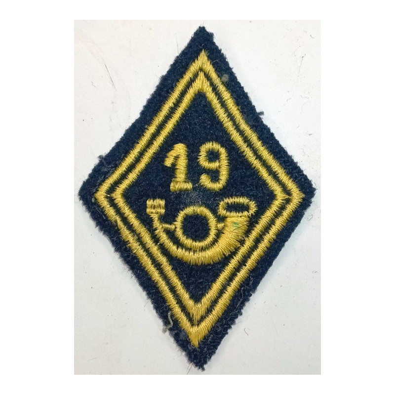 Losange de bras Troupe / Militaire du Rang du 19ème Bataillon / Groupe de Chasseurs à Pied à coudre