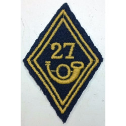 Losange de bras Troupe / Militaire du Rang du 27ème Bataillon de Chasseurs Alpins à coudre