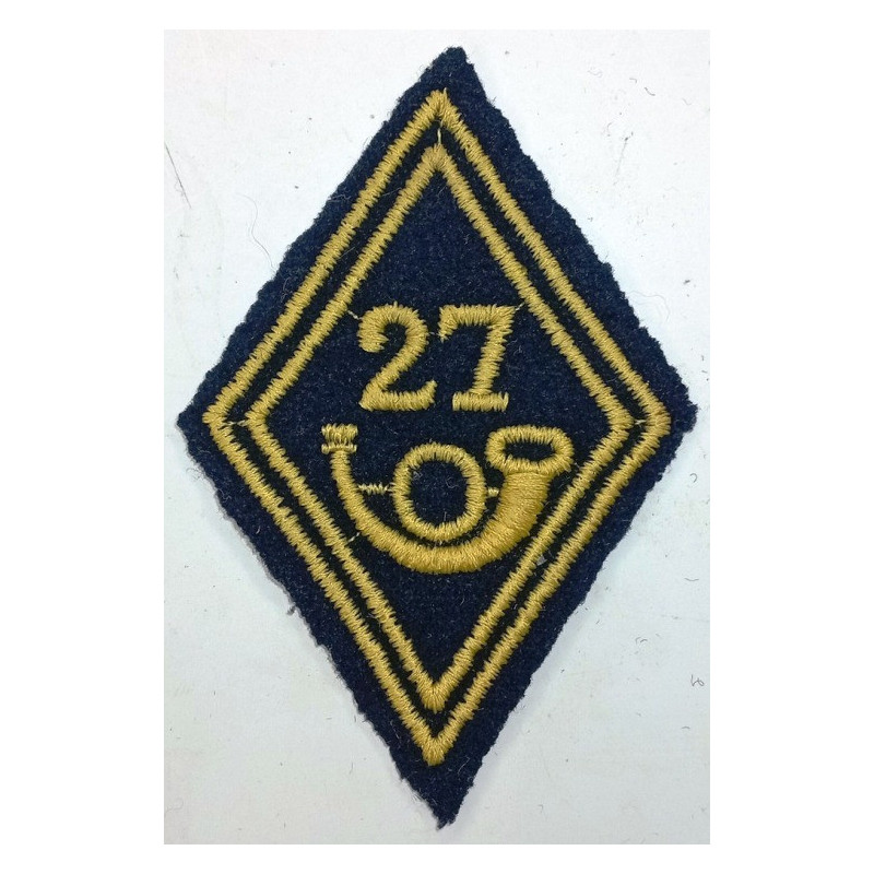 Losange de bras Troupe / Militaire du Rang du 27ème Bataillon de Chasseurs Alpins à coudre