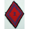 Losange de bras Troupe / Militaire du Rang du 2ème Régiment d'Artillerie à crochets