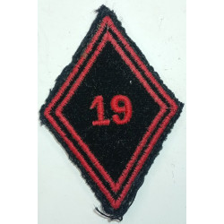 Losange de bras Troupe / Militaire du Rang du 19ème Régiment du Génie à coudre