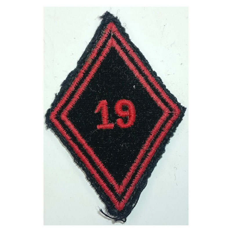Losange de bras Troupe / Militaire du Rang du 19ème Régiment du Génie à coudre