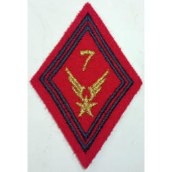 Losange de bras Sous-Officier / Officier du 7ème Régiment d'Hélicoptères de Combat - Fond Rouge Artillerie à coudre