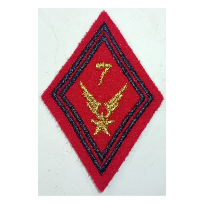 Losange de bras Sous-Officier / Officier du 7ème Régiment d'Hélicoptères de Combat - Fond Rouge Artillerie à coudre