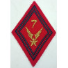 Losange de bras Sous-Officier / Officier du 7ème Régiment d'Hélicoptères de Combat - Fond Rouge Artillerie à coudre
