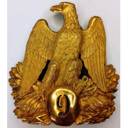 Plaque de Shako d'Officier Modèle 1852 du 9ème Bataillon de la Garde Nationale - Second Empire / Napoléon III