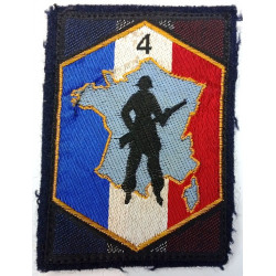 Ecusson tissu de la 4ème Région Militaire à crochets
