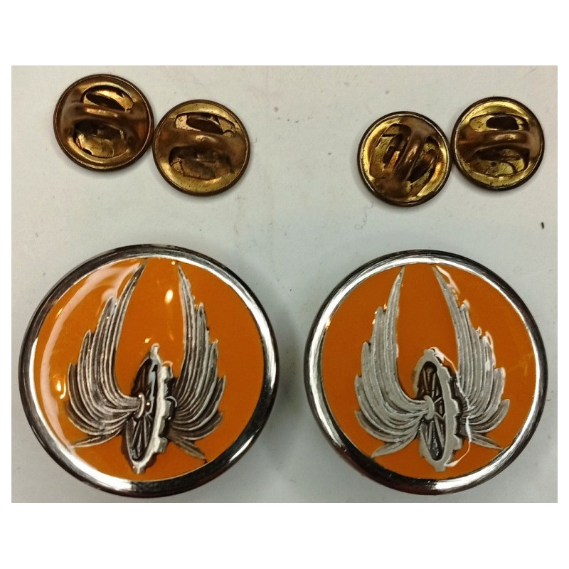 Paire d'insignes de col de TDF du 14ème Régiment Parachutiste de Commandement et de Soutien OU de la BOMAP (Coi)