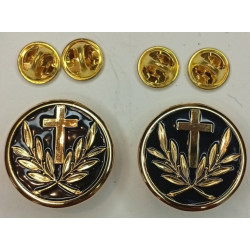 Paire d'insignes de col de TDF d'Aumonier Catholique ou Prostestant - Religion Chrétienne (Eek)
